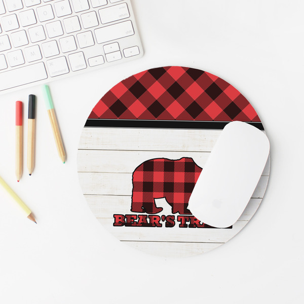 Lumberjack Plaid Round Mousepad - LIFESTYLE 2