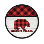 Lumberjack Plaid Iron On Round Patch w/ Name or Text