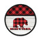 Lumberjack Plaid Iron On Round Patch w/ Name or Text