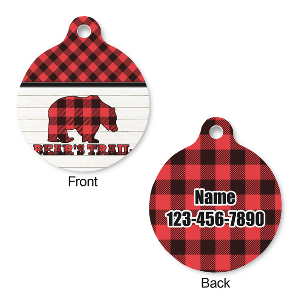 Lumberjack Plaid Round Pet ID Tag - Large - Approval