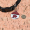 Lumberjack Plaid Round Pet ID Tag - Small - In Context