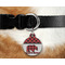 Lumberjack Plaid Round Pet Tag on Collar & Dog