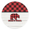 Lumberjack Plaid Round Stone Trivet (Personalized)