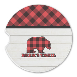 Lumberjack Plaid Sandstone Car Coaster - Single (Personalized)