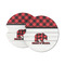 Lumberjack Plaid Sandstone Car Coasters - Set of 2 (Personalized)
