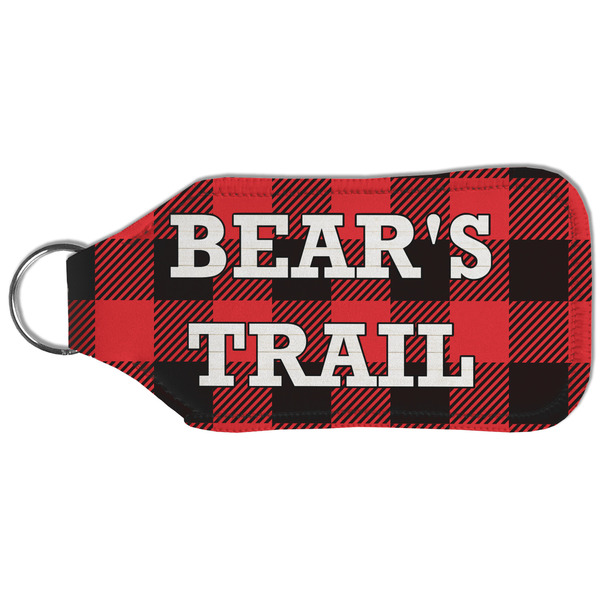 Lumberjack Plaid Sanitizer Holder Keychain - Large (Back)