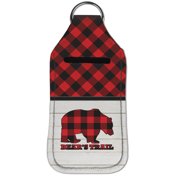 Lumberjack Plaid Sanitizer Holder Keychain - Large (Front)