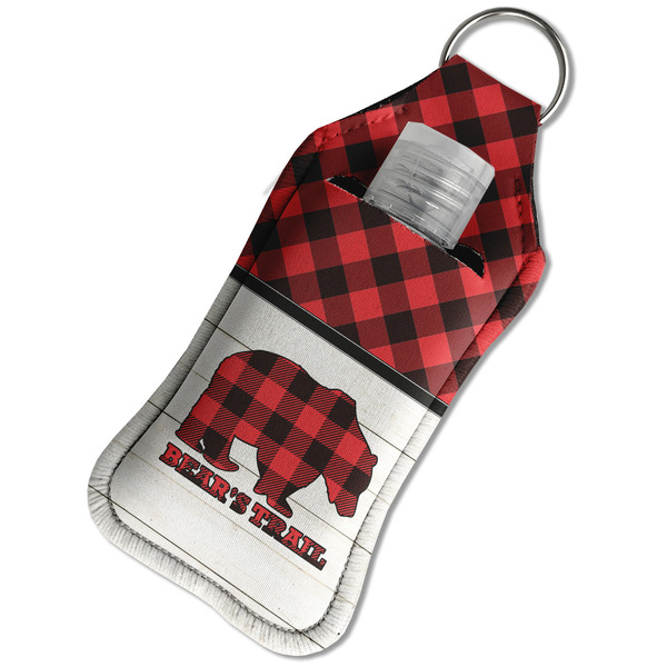 Lumberjack Plaid Sanitizer Holder Keychain - Large in Case