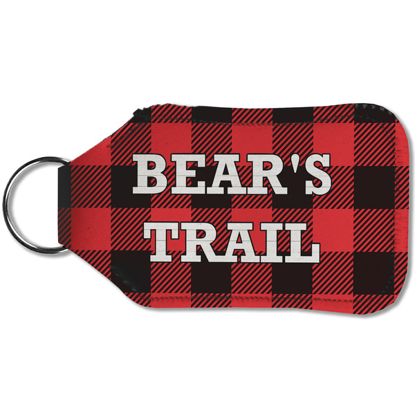 Lumberjack Plaid Sanitizer Holder Keychain - Small (Back)