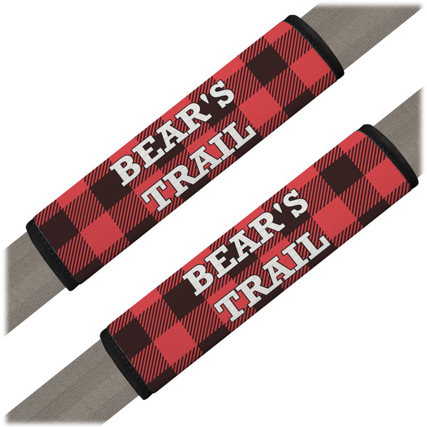 Custom Lumberjack Plaid Seat Belt Covers (Set of 2) (Personalized)