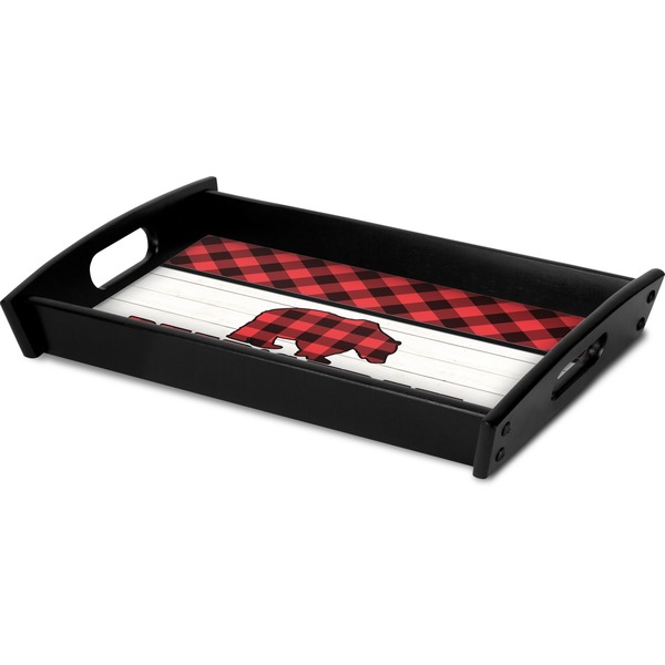 Lumberjack Plaid Serving Tray Black - Corner