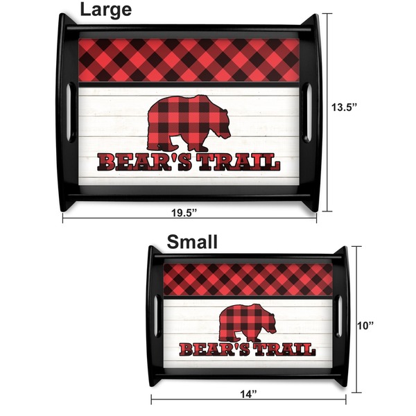 Lumberjack Plaid Serving Tray Black Sizes