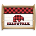 Lumberjack Plaid Natural Wooden Tray - Large (Personalized)