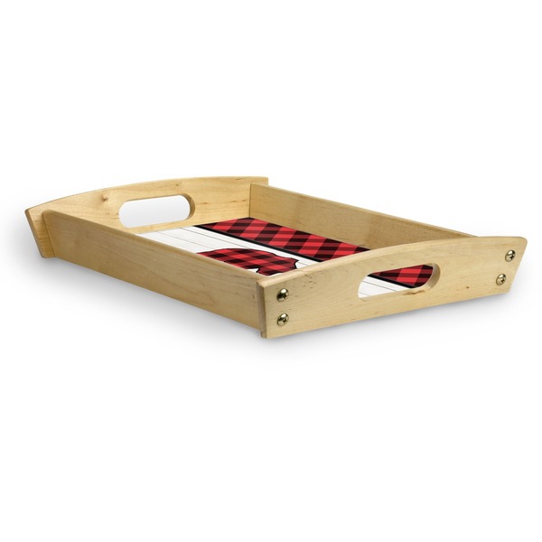Lumberjack Plaid Serving Tray Wood Small - Corner