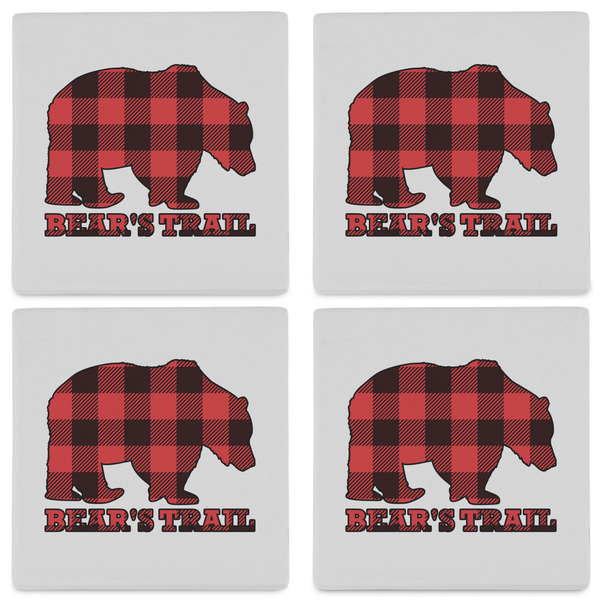 Lumberjack Plaid Set of 4 Sandstone Coasters - See All 4 View