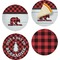Lumberjack Plaid Set of 4 Glass Appetizer / Dessert Plate 8" (Personalized)