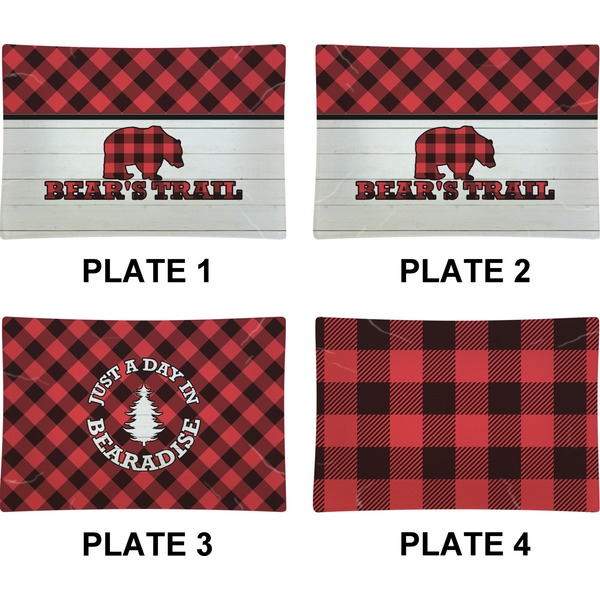 Lumberjack Plaid Set of Rectangular Appetizer / Dessert Plates (Approval)