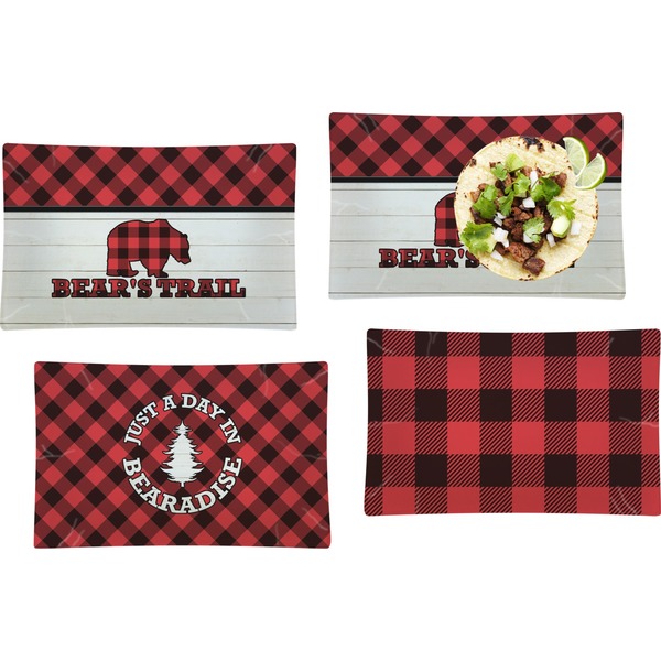 Lumberjack Plaid Set of Rectangular Dinner Plates