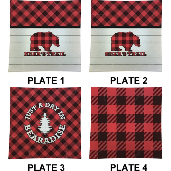 Lumberjack Plaid Set of Square Dinner Plates (Approval)