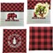 Lumberjack Plaid Set of 4 Glass Square Lunch / Dinner Plate 9.5" (Personalized)