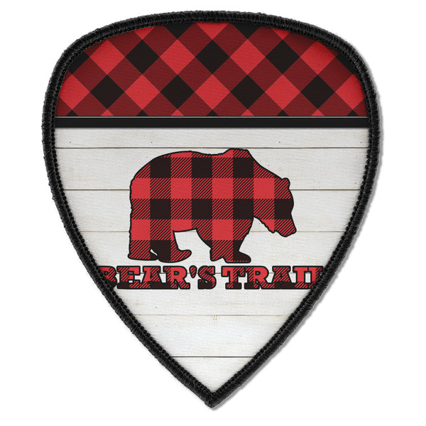 Custom Lumberjack Plaid Iron on Shield Patch A w/ Name or Text