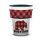 Lumberjack Plaid Ceramic Shot Glass - 1.5 oz - Two Tone - Set of 4 (Personalized)