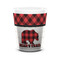 Lumberjack Plaid Ceramic Shot Glass - 1.5 oz - White - Set of 4 (Personalized)