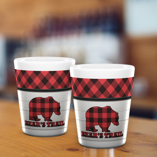 Lumberjack Plaid Shot Glass - White - LIFESTYLE