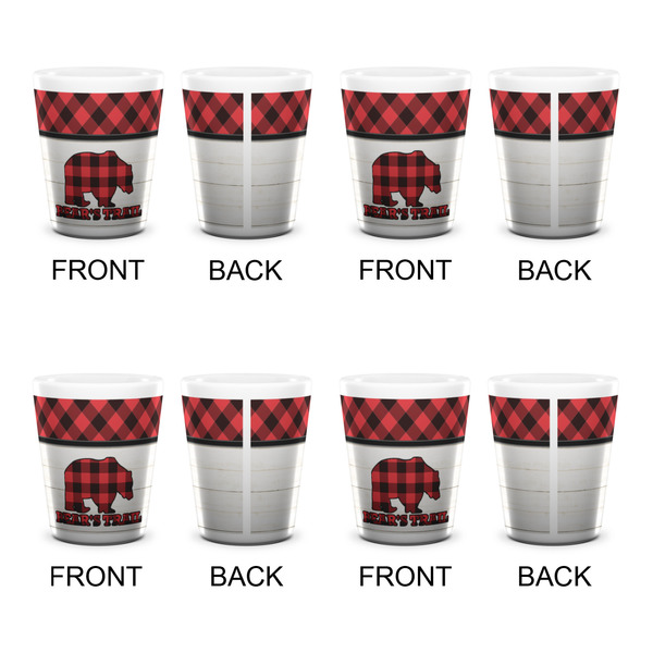 Lumberjack Plaid Shot Glass - White - Set of 4 - APPROVAL