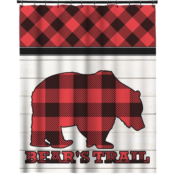 Custom Lumberjack Plaid Extra Long Shower Curtain - 70"x84" (Personalized)