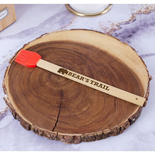 Lumberjack Plaid Silicone Brush - Red - In Context