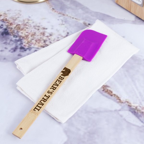 Lumberjack Plaid Silicone Spatula - Purple - In Context