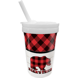 Lumberjack Plaid Sippy Cup with Straw (Personalized)