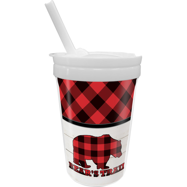 Custom Lumberjack Plaid Sippy Cup with Straw (Personalized)