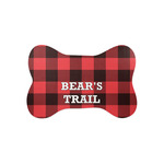 Lumberjack Plaid Bone Shaped Dog Food Mat (Small) (Personalized)