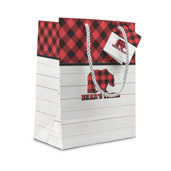 Custom Lumberjack Plaid Gift Bag (Personalized)