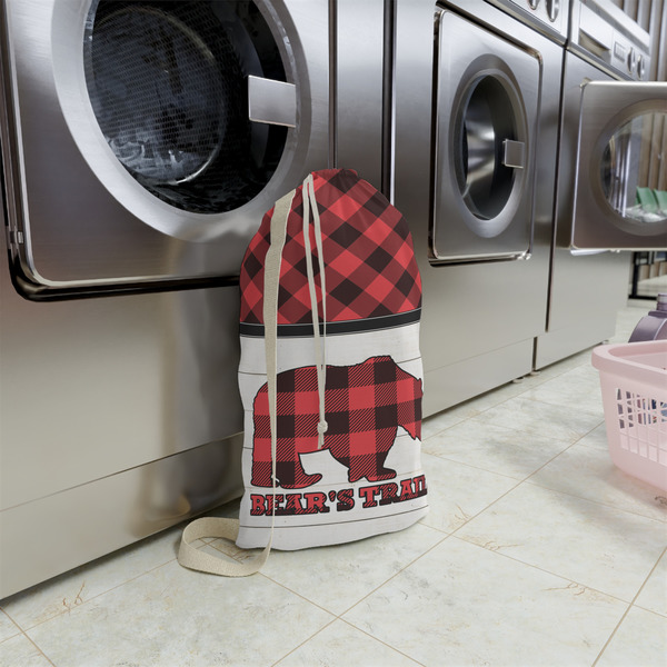 Lumberjack Plaid Small Landry Bag - In Context