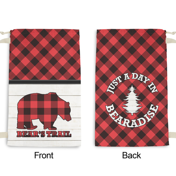 Lumberjack Plaid Small Laundry Bag - Front & Back View