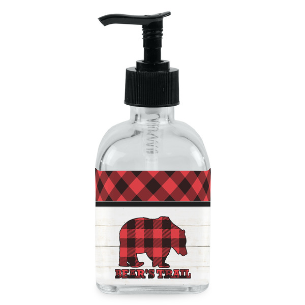 Custom Lumberjack Plaid Glass Soap & Lotion Bottle - Single Bottle (Personalized)