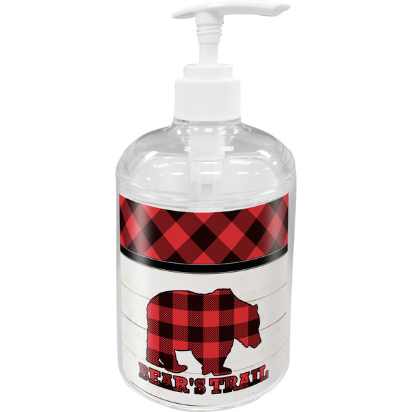 Custom Lumberjack Plaid Acrylic Soap & Lotion Bottle (Personalized)