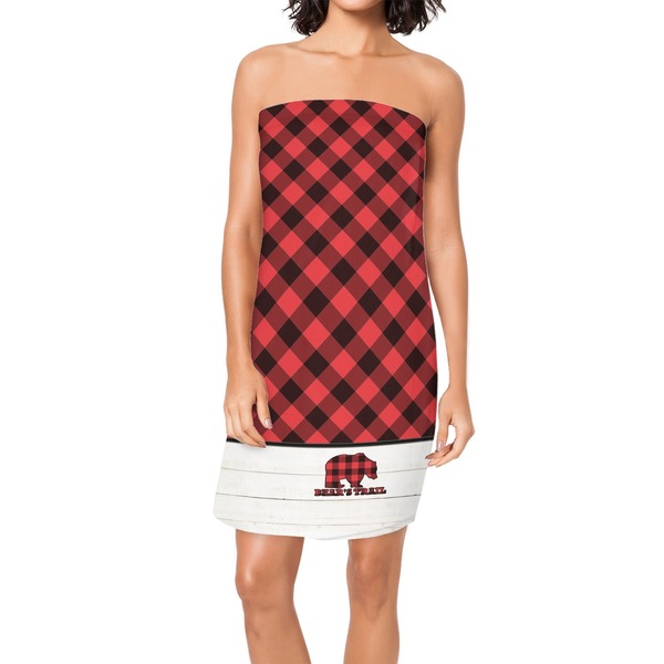 Custom Lumberjack Plaid Spa / Bath Wrap (Personalized)