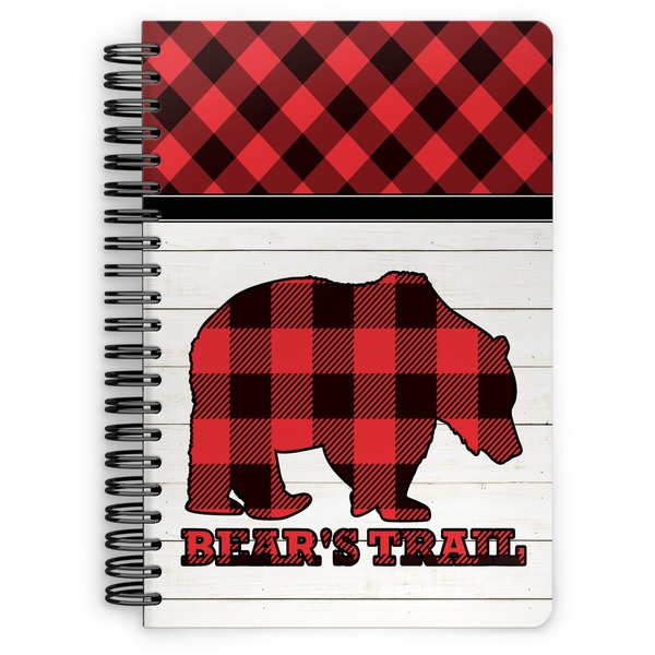 Custom Lumberjack Plaid Spiral Notebook - 7x10 w/ Name or Text