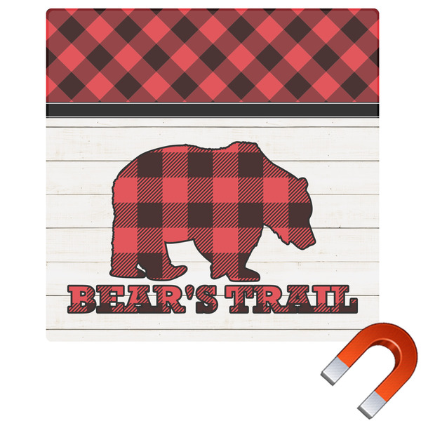 Custom Lumberjack Plaid Square Car Magnet - 10" (Personalized)