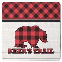 Lumberjack Plaid Square Rubber Backed Coaster (Personalized)