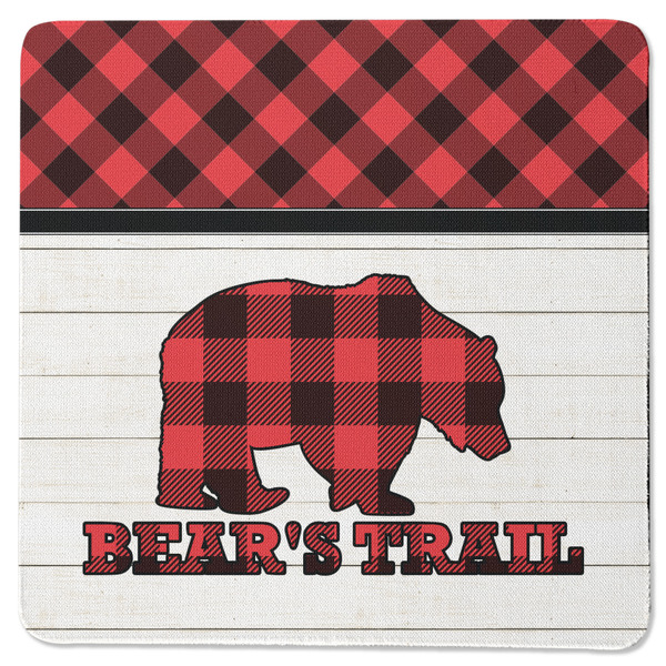 Custom Lumberjack Plaid Square Rubber Backed Coaster (Personalized)