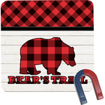 Lumberjack Plaid Square Fridge Magnet (Personalized)