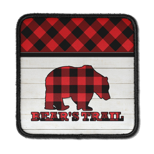 Custom Lumberjack Plaid Iron On Square Patch w/ Name or Text