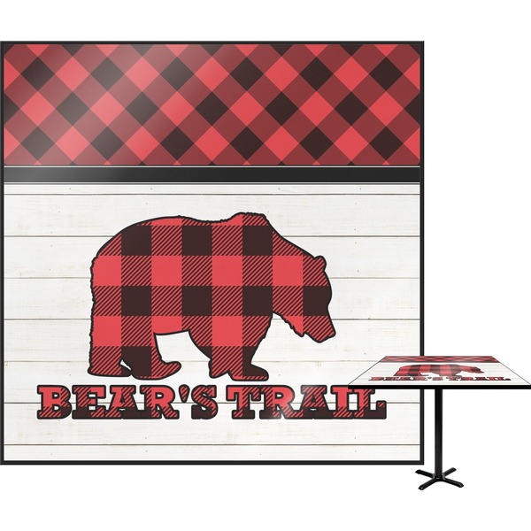 Custom Lumberjack Plaid Square Table Top (Personalized)