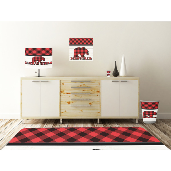 Lumberjack Plaid Square Wall Decal Wooden Desk