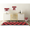 Lumberjack Plaid Square Wall Decal Wooden Desk